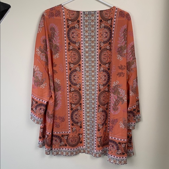 Bloomchic NWT Duster / Beach Cover Up, Coral - Picture 5 of 12